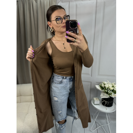 Set Kardigan + top brązowy Madewell